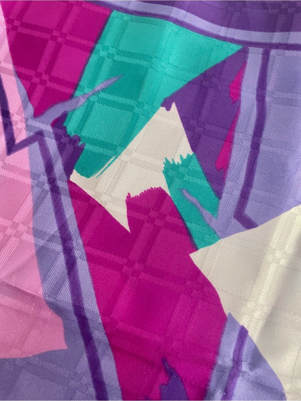Vintage Made in Italy Abstract Geometric Square Scarf 31" Artsy Mod